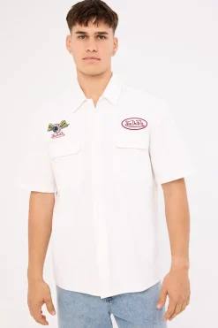 Von Dutch Mix Men's Collared Shirt White