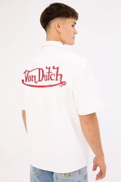 Von Dutch Mix Men's Collared Shirt White