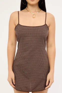 Voyage Mini Dress Chocolate Plaid