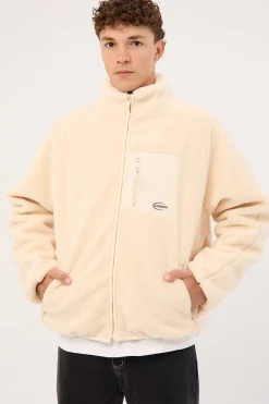 Voyager Zip Thru Sherpa Jacket ECRU