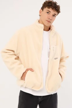 Voyager Zip Thru Sherpa Jacket ECRU
