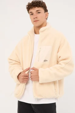 Voyager Zip Thru Sherpa Jacket ECRU