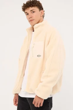 Voyager Zip Thru Sherpa Jacket ECRU