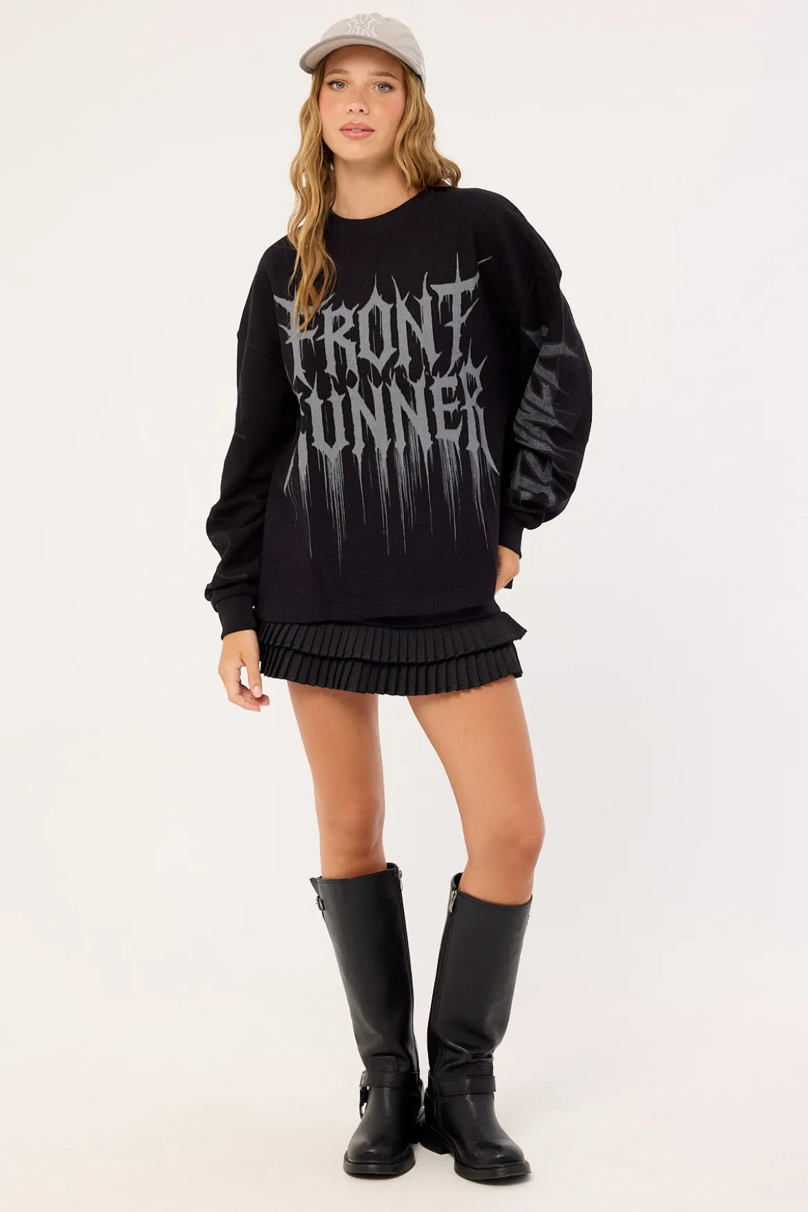 Waffle Knit Black