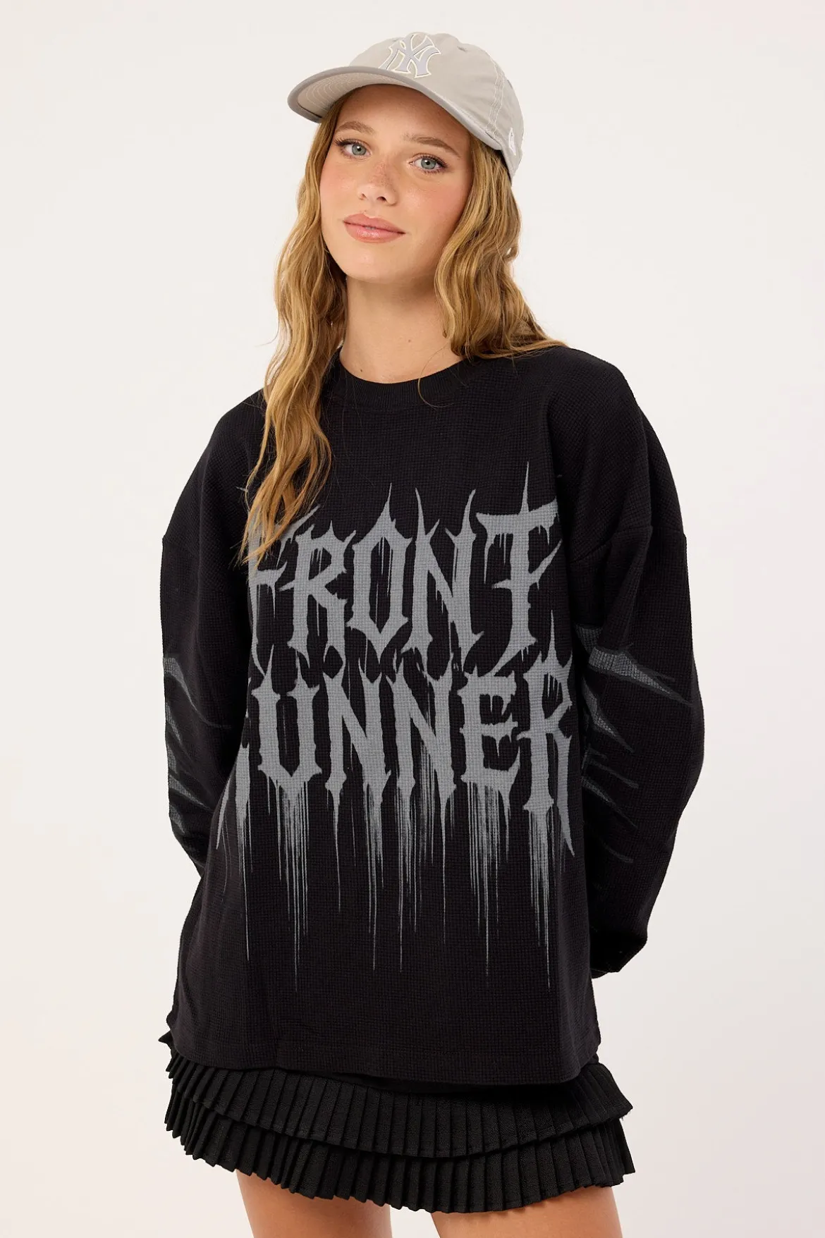 Waffle Knit Black