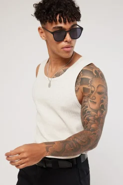 Waffle Singlet Oat Marle