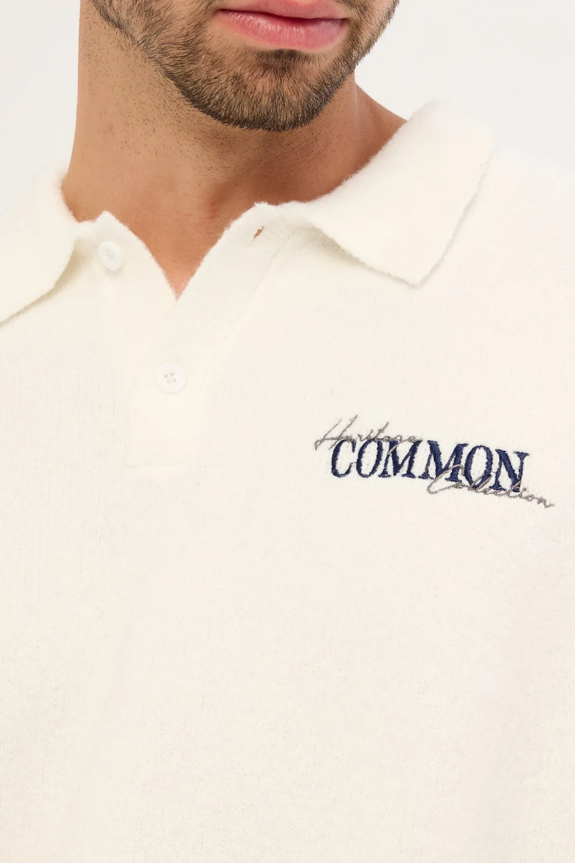 Wallace Knit Polo Off White