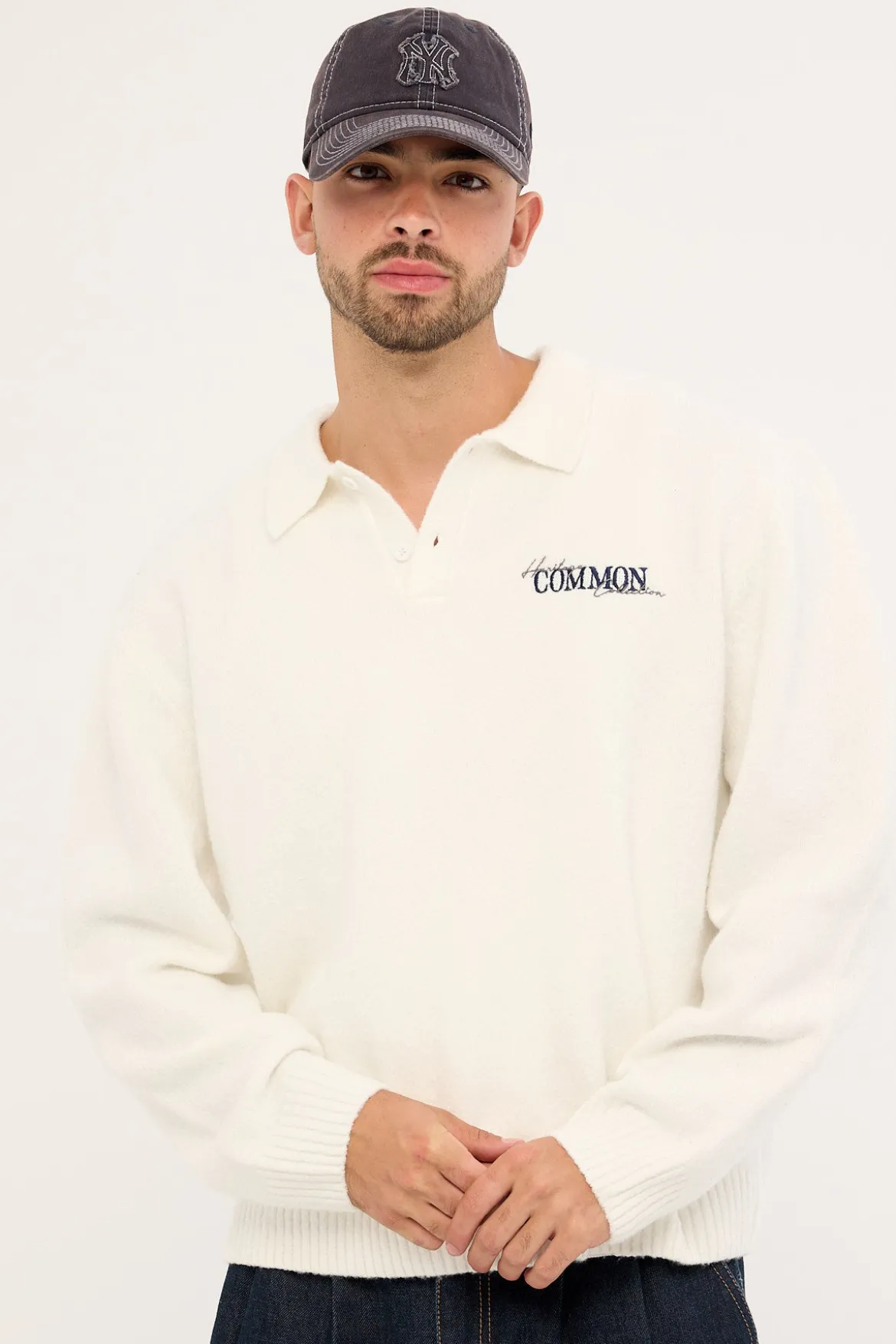 Wallace Knit Polo Off White