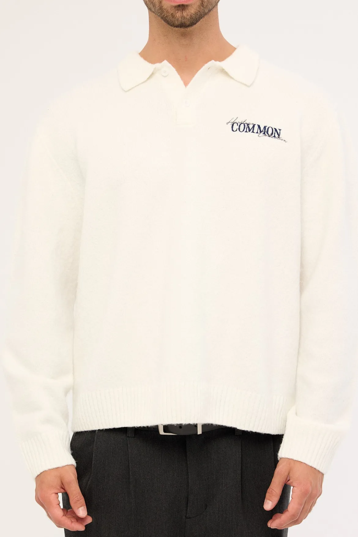 Wallace Knit Polo Off White