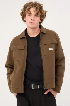 Walter Zip Thru Work Jacket Olive Green