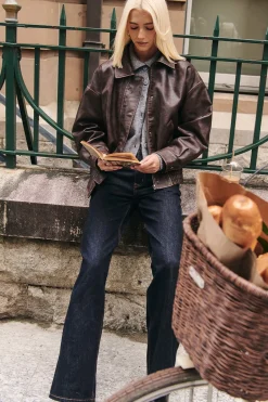 Washed Maxx PU Bomber Brown