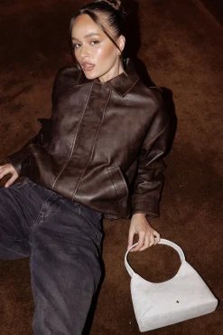 Washed Maxx PU Bomber Brown