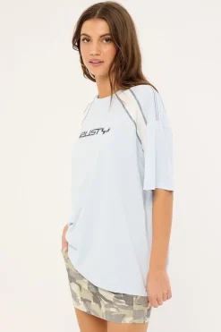 Wavers Tides Tee Retro Blue & White
