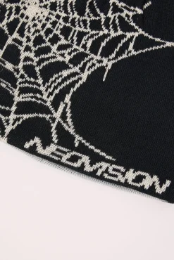 Web Reversible Skull Cap Beanie Black/Grey