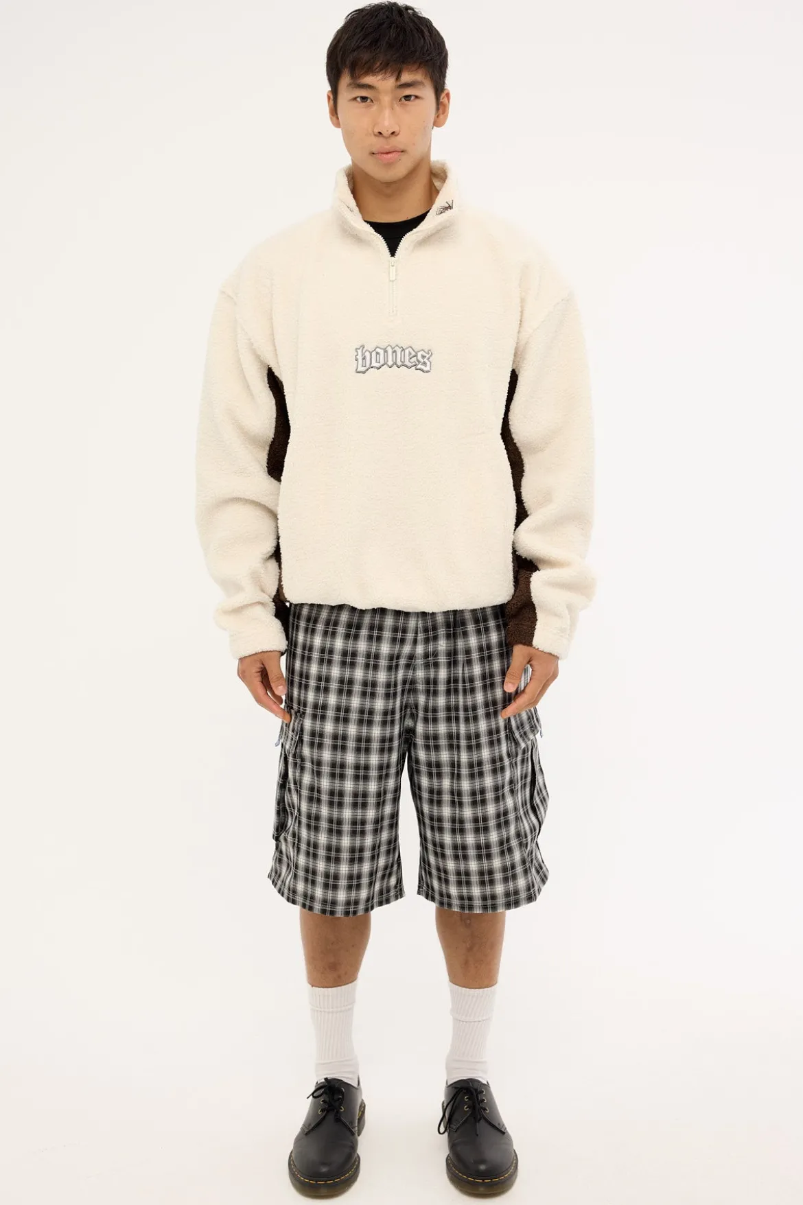 Webbed Collar Sherpa 1/4 Zip Stone