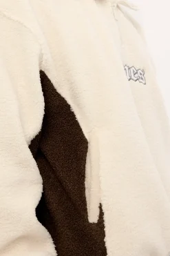 Webbed Collar Sherpa 1/4 Zip Stone
