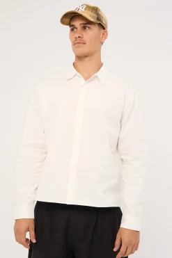 Weekender Boxy Long Sleeve Shirt White