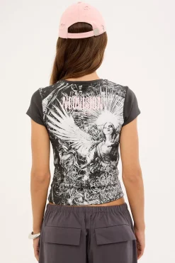 Weeping Angel Baby Tee Washed Black