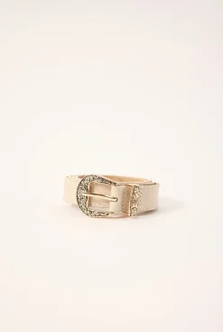 Western Belt Cream/Gold