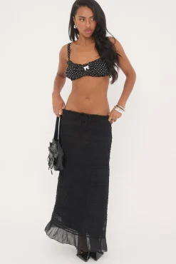 Whimsy Polka Dot Bralette Black Print
