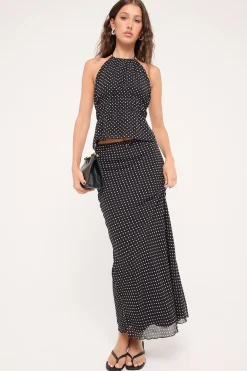 Whimsy Polka Dot Maxi Skirt Polka Dot