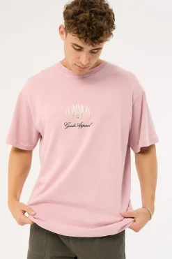 Whitaker Loopback Boxy Tee Washed Mauve