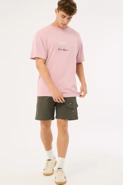 Whitaker Loopback Boxy Tee Washed Mauve