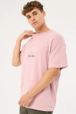 Whitaker Loopback Boxy Tee Washed Mauve