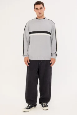 White Lines 2.0 Knitted Crew Silver Grey