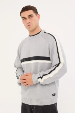 White Lines 2.0 Knitted Crew Silver Grey