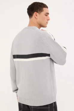 White Lines 2.0 Knitted Crew Silver Grey