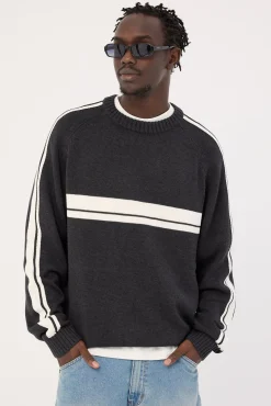 White Lines 2.0 Knitted Crew Black Marle