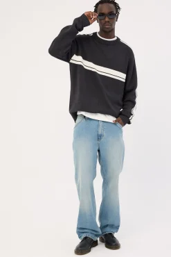 White Lines 2.0 Knitted Crew Black Marle