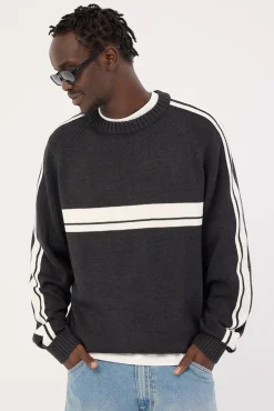White Lines 2.0 Knitted Crew Black Marle