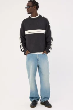 White Lines 2.0 Knitted Crew Black Marle