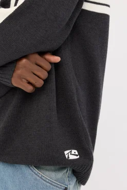 White Lines 2.0 Knitted Crew Black Marle