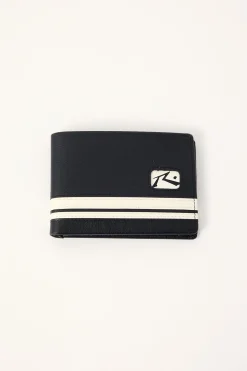 White Lines Leather Wallet Black