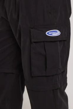 Why Wait Zip Off Cargo Pant Washed Black
