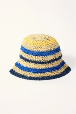 Wicker stripe Bucket Hat - Blue Stripe Blue Stripe