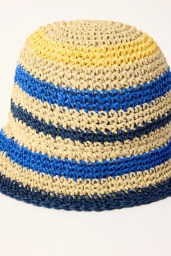 Wicker stripe Bucket Hat - Blue Stripe Blue Stripe