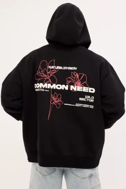 Wild Sector Boxy Hoodie Black