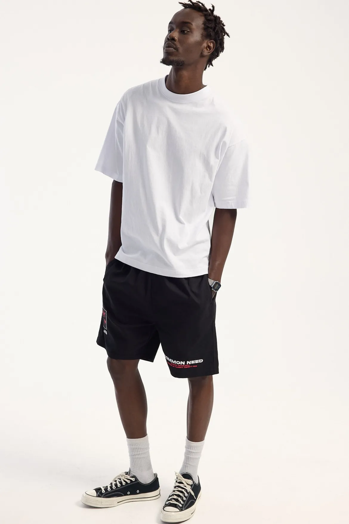 Wild Sector Elastic Waist Short Black