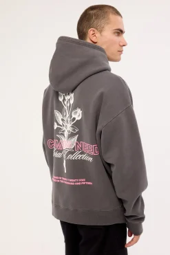 Wildflower Boxy Hoodie Washed Black