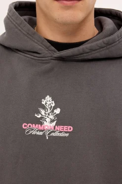 Wildflower Boxy Hoodie Washed Black