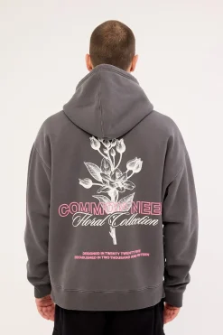 Wildflower Boxy Hoodie Washed Black