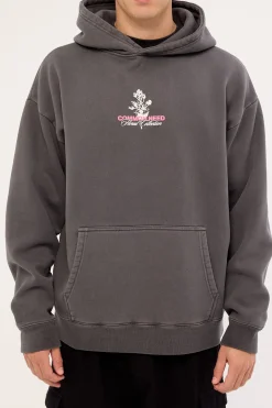 Wildflower Boxy Hoodie Washed Black