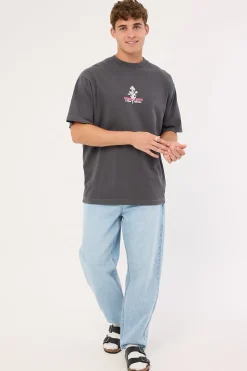 Wildflower Heavyweight Boxy Tee Washed Black