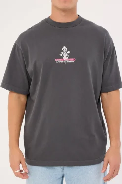 Wildflower Heavyweight Boxy Tee Washed Black