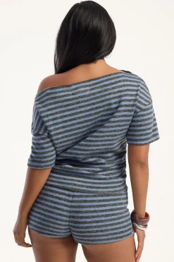 Wildlands Tee Grey Blue Stripe