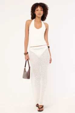 Willa Crochet Sequin Maxi Skirt White
